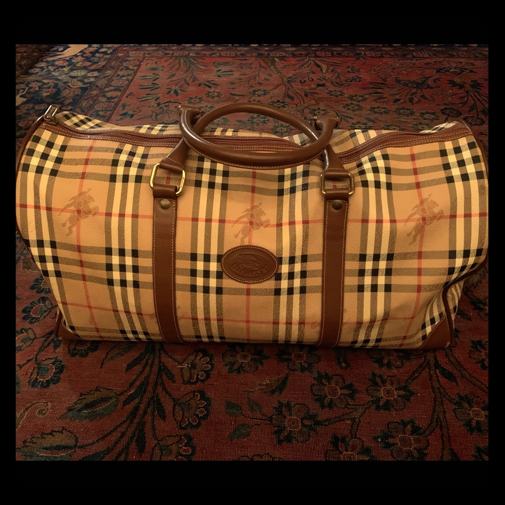 Burberry Nova Check Boston leather duffle